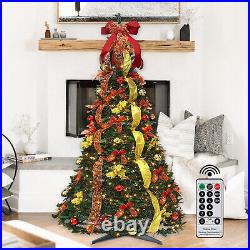 Pull up Christmas Tree Pre Lit with 200 LED Lights 6FT Pop up Christmas Tree USA