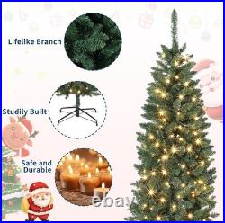 Pull up Christmas Tree Pre Lit with 200 LED Lights 6FT Pop up Christmas Tree USA