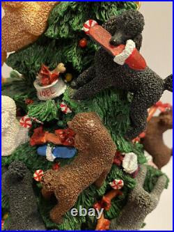 RARE Danbury Mint Poodle Figurine Lighted Christmas Tree Retired Dogs