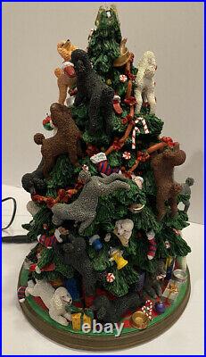 RARE Danbury Mint Poodle Figurine Lighted Christmas Tree Retired Dogs