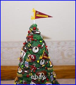 RARE Danbury Mint WASHINGTON REDSKINS NFL Football Lighted Christmas Tree, RARE