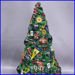 RARE The Danbury Mint Baltimore Ravens Lighted Christmas Tree NFL Football