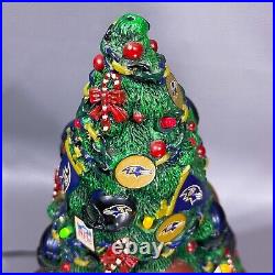 RARE The Danbury Mint Baltimore Ravens Lighted Christmas Tree NFL Football