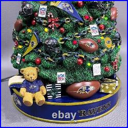 RARE The Danbury Mint Baltimore Ravens Lighted Christmas Tree NFL Football