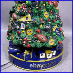 RARE The Danbury Mint Baltimore Ravens Lighted Christmas Tree NFL Football