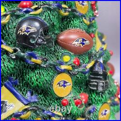 RARE The Danbury Mint Baltimore Ravens Lighted Christmas Tree NFL Football