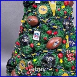 RARE The Danbury Mint Baltimore Ravens Lighted Christmas Tree NFL Football
