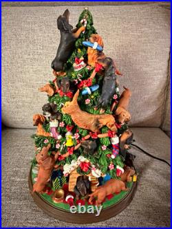 RARE! The Danbury Mint Lighted Dachshund Christmas Tree Figurine WORKS