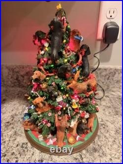 RARE! The Danbury Mint Lighted Dachshund Christmas Tree Figurine WORKS