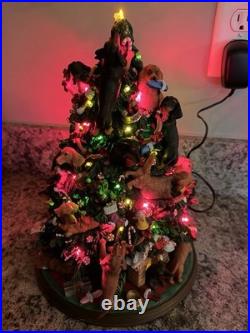 RARE! The Danbury Mint Lighted Dachshund Christmas Tree Figurine WORKS