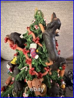 RARE! The Danbury Mint Lighted Dachshund Christmas Tree Figurine WORKS