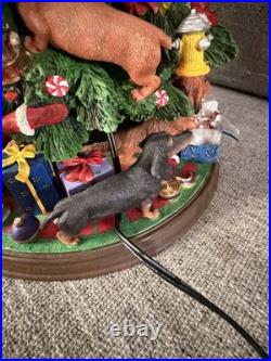 RARE! The Danbury Mint Lighted Dachshund Christmas Tree Figurine WORKS