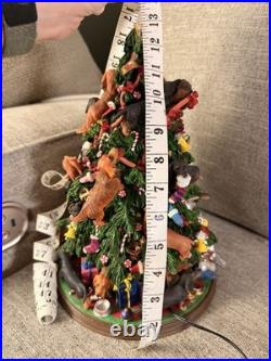 RARE! The Danbury Mint Lighted Dachshund Christmas Tree Figurine WORKS
