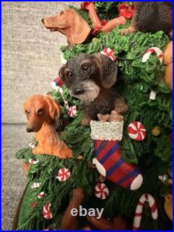 RARE! The Danbury Mint Lighted Dachshund Christmas Tree Figurine WORKS