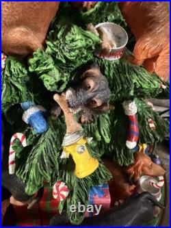 RARE! The Danbury Mint Lighted Dachshund Christmas Tree Figurine WORKS