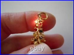 RARE Vintage 14k Gold LIGHT UP CHRISTMAS TREE Bracelet Charm 5.9 G #18008B
