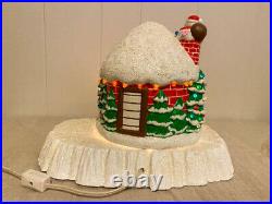 RARE! Vintage Zavoy Mold Ceramic Christmas Santa Igloo House Lighted Trees