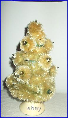 Rare Antique Bottle Brush Style Lighted Christmas Tree