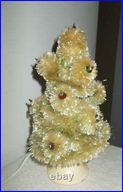 Rare Antique Bottle Brush Style Lighted Christmas Tree