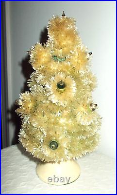 Rare Antique Bottle Brush Style Lighted Christmas Tree