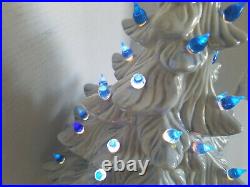 Rare Blue Vintage 1976 Retro 16 Atlantic Mold Lighted Ceramic Christmas Tree