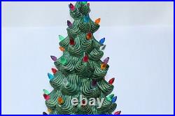 Rare Extra Large VINTAGE Ceramic Christmas Tree 1970's Atlantic Mold with Base 32