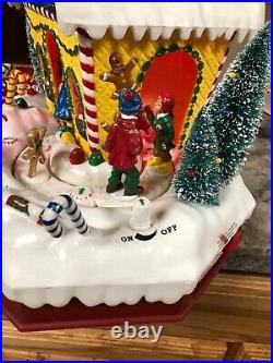 Rare New Lighted Animated Gingerbread Peppermint Candy Cane House Christmas Tree