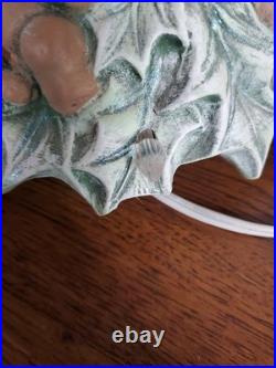 Rare Vintage Ceramic Lighted Christmas Tree With Teddy Bears & Multi Color Bulbs