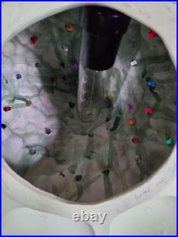 Rare Vintage Ceramic Lighted Christmas Tree With Teddy Bears & Multi Color Bulbs