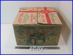 Rare! Vintage Evergleam Tri-lite Revolving Light Stand For Aluminum Tree Works