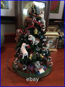 Retired Danbury Mint English Bulldog Lighted Christmas Tree Rare