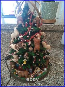 Retired Danbury Mint English Bulldog Lighted Christmas Tree pet lover works rare
