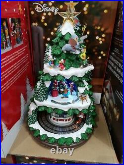 SEE VIDEO Disney Christmas Tree 17.5 Music Box LED Lights Xmas Decoration UPS