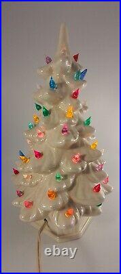 STUNNING Vintage White Porcelain Lighted Christmas Tree Magic 12