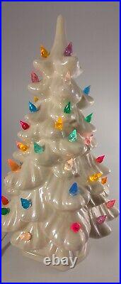 STUNNING Vintage White Porcelain Lighted Christmas Tree Magic 12