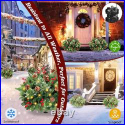Set of 2 Prelit Pathway Christmas Trees with 50 LED Lights