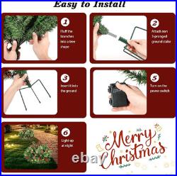 Set of 2 Prelit Pathway Christmas Trees with 50 LED Lights