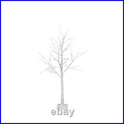Set of 3 LED Birch Tree 4FT 6FT 8FT with Warm White Lights Christmas Decoration