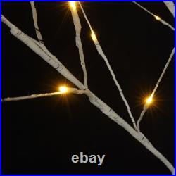 Set of 3 LED Birch Tree 4FT 6FT 8FT with Warm White Lights Christmas Decoration