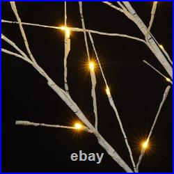 Set of 3 LED Birch Tree 4FT 6FT 8FT with Warm White Lights Christmas Decoration