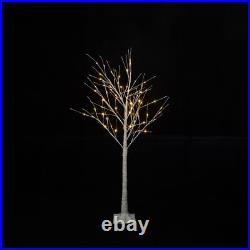 Set of 3 LED Birch Tree 4FT 6FT 8FT with Warm White Lights Christmas Decoration