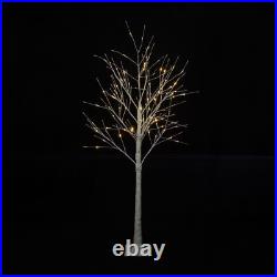 Set of 3 LED Birch Tree 4FT 6FT 8FT with Warm White Lights Christmas Decoration