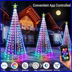 Smart Lighted Christmas Tree 265 LED RGB Christmas Cone Tree App Control, 6FT