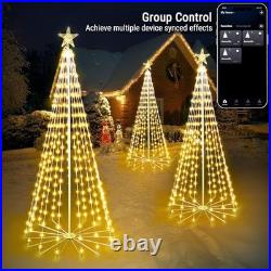 Smart Lighted Christmas Tree 265 LED RGB Christmas Cone Tree App Control, 6FT