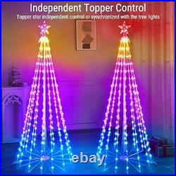 Smart Lighted Christmas Tree 265 LED RGB Christmas Cone Tree App Control, 6FT