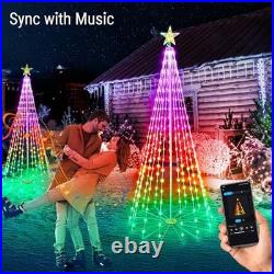 Smart Lighted Christmas Tree 265 LED RGB Christmas Cone Tree App Control, 6FT