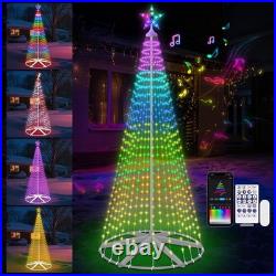 Smart Lighted Cone Tree 8Ft 388 LEDs Prelit with Music Sync Remote & APP Control