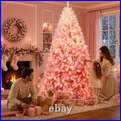Snow Flocked LED Lights Hinged Stand Premium Pre-Lit Artificial Christmas Tree