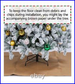 Snow Flocked Pre-lit Christmas Tree with 250 Warm White Lights, 820 Lush Branch