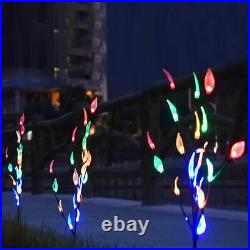 Solar Branch Tree Leaf Christmas Lights Outdoor Garden Lawn Patio 60 LED Lamp